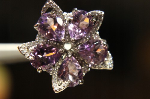 Ring -  Größe 20 natürliche Amethyste, Silber 925