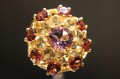 Ring größe 15,5, natürlicher Amethyst, Granat 925