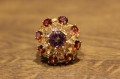 Ring größe 15,5, natürlicher Amethyst, Granat 925