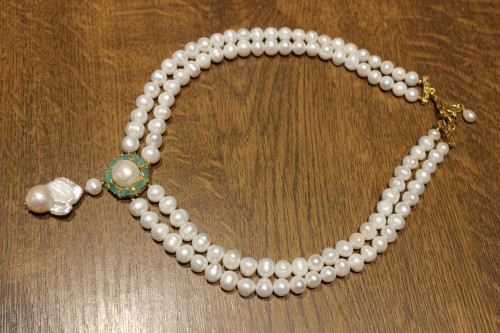 Wunderschöne Halskette mit natürlichen Smaragden 925