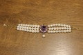 Armband natürliche Amethystperlen 925