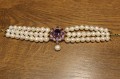 Armband natürliche Amethystperlen 925