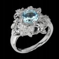 Silberring Sky Blue Topaz Zirkonia Größe 14