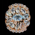 Silberring Sky Blue Topas Zirkonia Größe 12