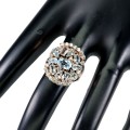 Silberring Sky Blue Topas Zirkonia Größe 12