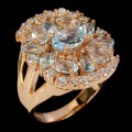 Silberring Sky Blue Topas Zirkonia Größe 12