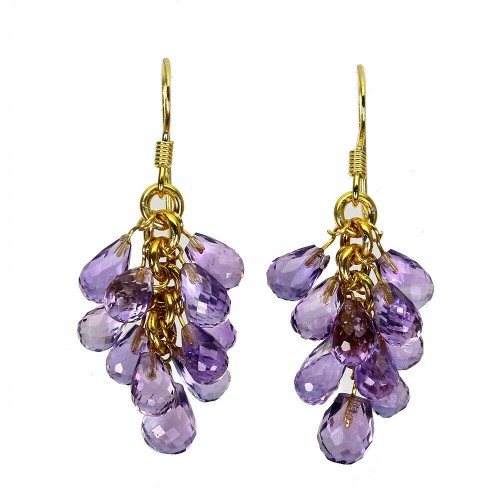 925 Silber schöne Ohrringe natürliche Amethyste 2
