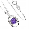 Zarte schöne Halskette aus 925 natürlichem Amethyst