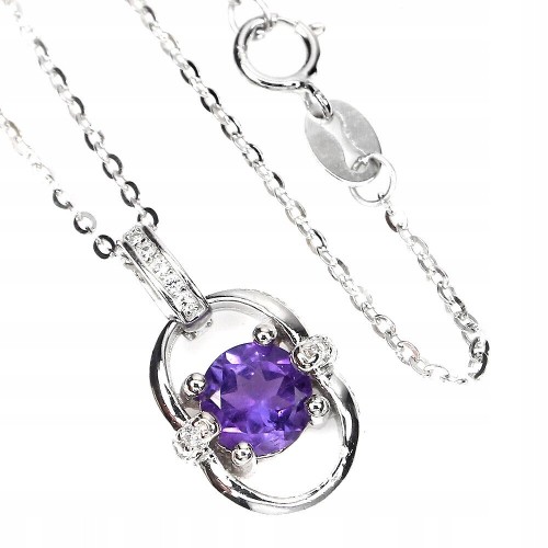 Zarte schöne Halskette aus 925 natürlichem Amethyst
