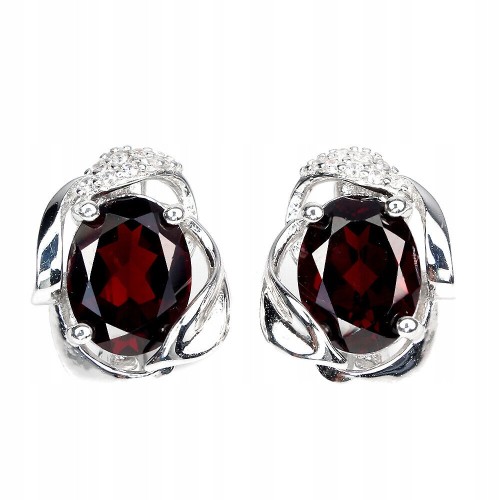 Zarte Granat Zirkonia Ohrringe natur 925 2