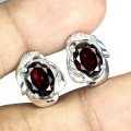 Zarte Granat Zirkonia Ohrringe natur 925 2