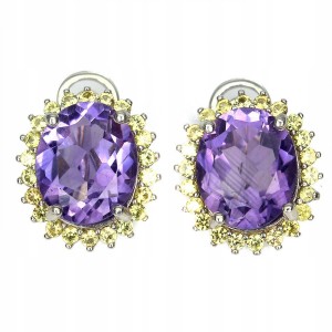 Ohrringe Silber Amethyste natürliche Saphire Songea 2