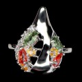 925 Silberring Saphire Zirkonia Größe 14