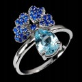 Silberring Sky Blue Topaz Zirkonia Größe 19