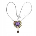 Natürliche Halskette 30,04 ct Amethyst Quarz Saphire
