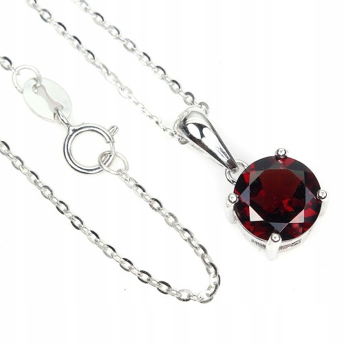 Zarte Halskette aus 925er Silber Natur Granat