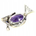 Anhänger 925 25,59 ct Amethyst Saphire Kyanit Fisch