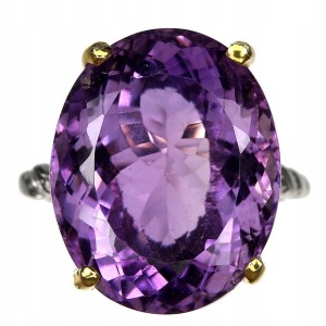 Ring natürlicher Amethyst 17,65 ct Silber Größe 17