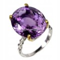 Ring natürlicher Amethyst 17,65 ct Silber Größe 17