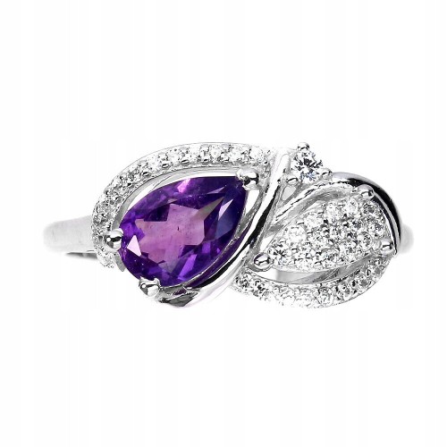 925 Ring Amethyst Zirkonia Größe 19 Sterling Silber