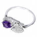 925 Ring Amethyst Zirkonia Größe 19 Sterling Silber