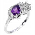 925 Ring Amethyst Zirkonia Größe 19 Sterling Silber