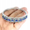 Armband natürliche Smaragde Silber Kyanit