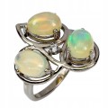 925 Sterling Silber Ring Größe 12 natürliche Feueropale