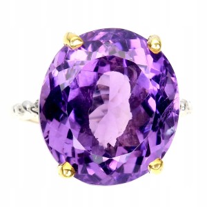 Ring natürlicher Amethyst 13,7 ct Silber Größe 16