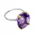 Ring natürlicher Amethyst 13,7 ct Silber Größe 16