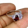 Ring 925 Granat Größe 11,5 Zirkonia Marienkäfer