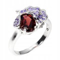 Ring 925 Granat Größe 11,5 Zirkonia Marienkäfer