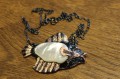 Silberkette Perlmutt Saphir 925 Fisch