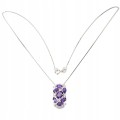 Silberkette natürliche Amethyste Zirkonia 24