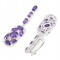 925 Silber Ohrringe natürliche Amethyste Zirkonia 2
