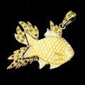 Anhänger natürliches Perlmutt Diopsid Fisch 925
