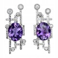 925 Silber Ohrringe natürliche Amethyste Zirkonia 2