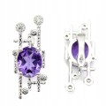 925 Silber Ohrringe natürliche Amethyste Zirkonia 2