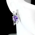 925 Silber Ohrringe natürliche Amethyste Zirkonia 2