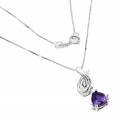 Sterling Silber zarte Halskette natürlicher Amethyst 925