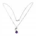 Sterling Silber zarte Halskette natürlicher Amethyst 925