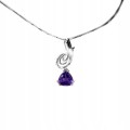 Sterling Silber zarte Halskette natürlicher Amethyst 925
