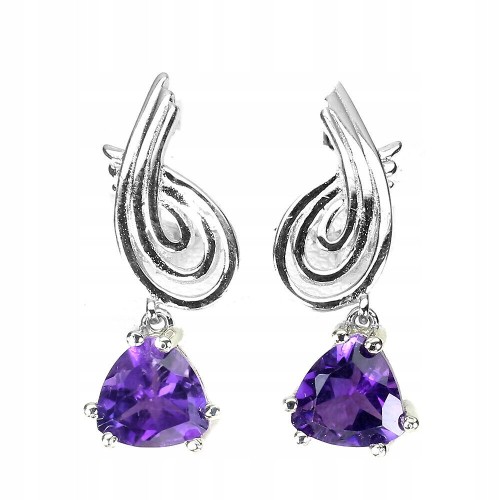 Zarte Silberohrringe natürliche Amethyste 2