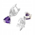 Zarte Silberohrringe natürliche Amethyste 2