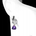Zarte Silberohrringe natürliche Amethyste 2