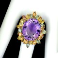 925 Ring Größe 18 22,42 ct Amethyst Saphir Songea