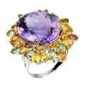 925 Ring Größe 18 22,42 ct Amethyst Saphir Songea