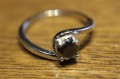 Ring schwarzer Diamant 0,72 ct Silber Größe 13,5