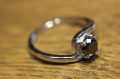 Ring schwarzer Diamant 0,72 ct Silber Größe 13,5