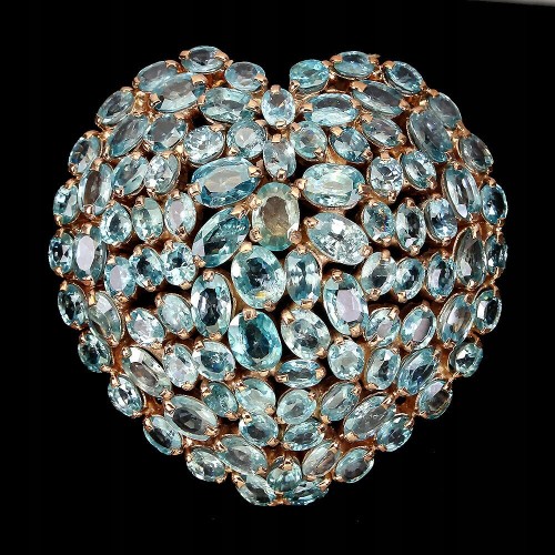 Brosche Anhänger natürliche Zirkone zertifiziert 925